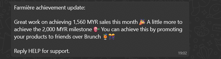 Milestone Nudge WhatsApp Message